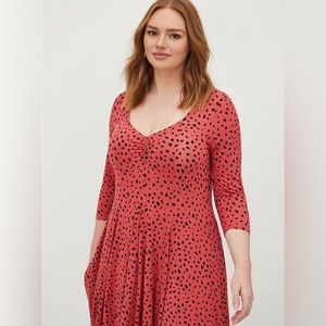 Torrid Mini Super Soft Skater Dress Coral 2x